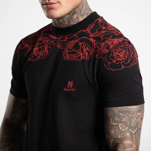 เสื้อยืดคอกลมแขนสั้นผ้าฝ้ายสีดำทรงหลวมสำหรับผู้ชาย ระดับพรีเมียม เหมาะสำหรับสวมใส่สบายๆ ในชีวิตประจำวัน ระบายอากาศได้ดี - Product Image 4