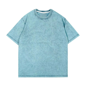 T-shirt de lavage à l'acide respirant et à séchage rapide pour hommes à vendre/Utilisation décontractée et extérieure Stock T-shirt de lavage à l'acide pour hommes - Product Image 2
