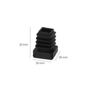 Tappo interno quadrato in plastica 20x20 mm. Nero. Confezione da 200 Unità. - Product Image 2
