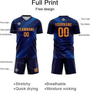 Soldes de Noël : Nouvel ensemble d'uniformes de football pour équipe, maillot et short de football respirants pour la performance et les compétitions sportives - Product Image 4