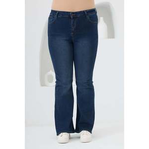 Jeans à jambes larges bleu marine grande taille - Product Image 1