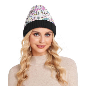 Bonnet d'hiver personnalisé de haute qualité chapeau en coton épais multicolore avec impression logo du fabricant OEM de style - Product Image 6