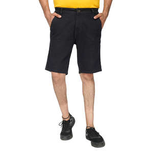 Pantalones cortos vaqueros hasta la rodilla para hombre con puños doblados y bolsillos laterales funcionales Pantalones cortos vaqueros de moda para hombre - Product Image 1