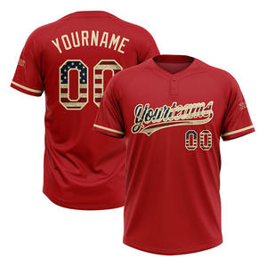 Nueva camiseta de béisbol para hombre con logotipo bordado por sublimación Diseño de bloqueo de color y número de nombre del equipo en las mangas Ropa de Softbol - Product Image 2