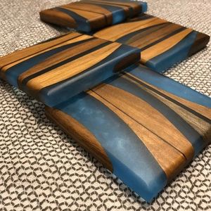 POINT Unique Design Epoxy Wood Resin Coaster for Coffee Tea Drink Wooden Customize Square Round Tea Cup Crystal - Product Image 4