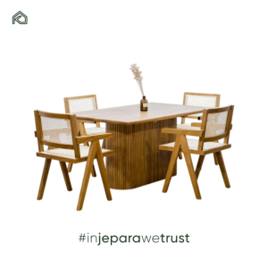 Juego de Mesa y Sillas de Madera Maciza Moderna para Restaurante, Hotel, Sala de Estar - Muebles Comerciales Duraderos - Product Image 6