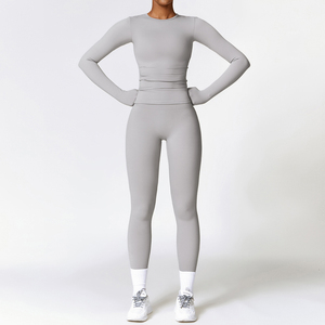 OEM Custom Long Sleeves Workout Wear Suit Women Sportswear Set Activewear High Waist Fitness Yoga Sets Women - Product Image 2