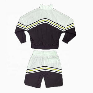 Cortavientos personalizado para hombre a prueba de viento 2 piezas conjunto corto nuevo estilo deportivo cremallera bloque de color transpirable de talla grande trajes de cortavientos - Product Image 4