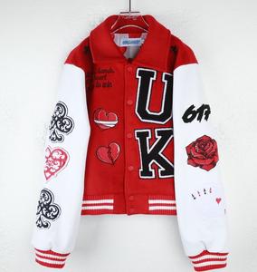 Chaqueta Universitaria de Poliéster, Producto en Tendencia 2025-26, Chaqueta Corta Holgada de Cuero Blanco para Mujer, Chaqueta Universitaria de Poliéster - Product Image 6