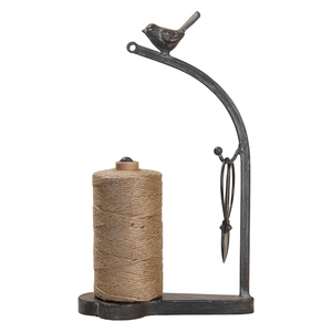 Base en bois porte-chaîne avec ciseaux ciseaux pour jardin ferme cuisine ficelle ensemble oiseaux rustique noir - Product Image 2