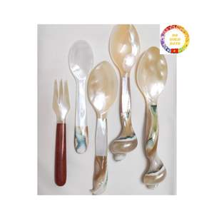 Cuillère en nacre coquillage faite à la main Ustensile écologique pour servir des aliments gastronomiques - Product Image 3