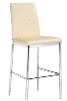 Tabourets hauts modernes en similicuir 100cm Chaises îlot de cuisine avec tabouret de bar à l'arrière avec pieds chromés