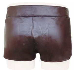 Pantalones cortos informales transpirables de cuero auténtico para hombre, pantalones cortos de gimnasio de secado rápido, cintura elástica, talla personalizable y logotipo - Product Image 6