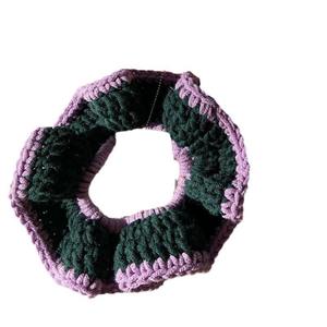 Hot Selling Handmade Crochet Colorful Ruffled Elastic Scrunchies Wholesale Birthday Gifts for Women Made of Polyester Acryl - Product Image 5