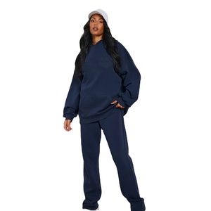 Unisex Women's Winter Breathable 100% Cotton Fleece Quick Dry Streetwear Plus Size Solid Pattern Print Logo OEM Tracksuit - Product Image 1