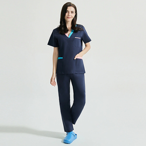 Uniformes del personal del hospital Conjunto de ropa de trabajo Salón de belleza y exfoliante de tienda de mascotas para enfermería para el personal Uniformes DE TRABAJO - Product Image 4