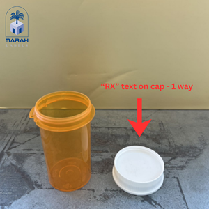 Flacons en plastique Amber Hold Tap Down pour médicaments sur ordonnance, sûrs et pratiques (10DR 20DR 40DR) - Product Image 5