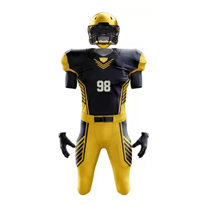 Uniformes de football américain de haute qualité 100% polyester à manches courtes pour hommes, grandes tailles, respirants, séchage rapide, couleur personnalisée, faible MOQ - Product Image 4