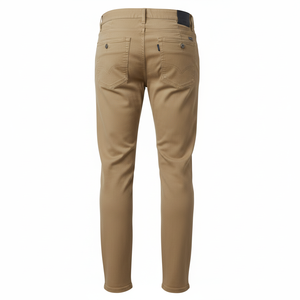 Pantalones informales rectos ajustados ligeros para hombre, pantalones planos teñidos lisos de cintura media a la moda de primavera y verano - Product Image 4