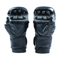 Gants d'entraînement de boxe MMA en cuir personnalisés avec sangle de poignet réglable, demi-doigts/sans doigts, pour Muay Thai, BJJ, grappling