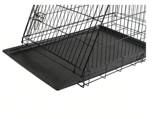 Kandang Hewan Peliharaan Lipat Logam Grosir dengan 2 Pintu Versi Mobil Desain Miring untuk Anak Anjing, Kotak Pengangkut Kucing - Product Image 5