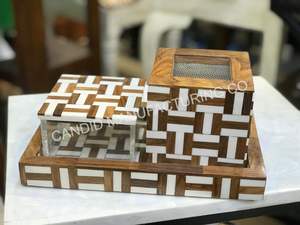 Juego de Mubkhar de Nácar de Alta Calidad, Material Orgánico, Bandeja con Incrustaciones, Quemador de Incienso, Soporte para Bakhoor, Artesanía Natural Árabe - Product Image 6