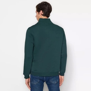 Pull à capuche à manches longues vintage athlétique pour hommes, logo personnalisé, vêtements de rue chauds à demi-fermeture éclair, vente en gros - Product Image 2