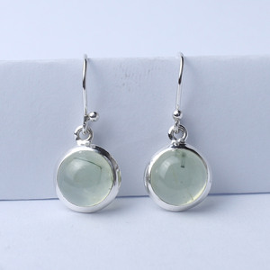 Pendientes colgantes de piedras preciosas de Prehnita de 9mm de Plata de Ley 925 sólida al por mayor, joyería hecha a mano para fiesta, fabricante Original - Product Image 5