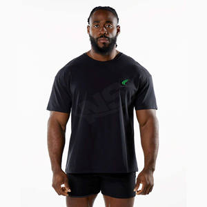 Nouveau Style 100% coton surdimensionné coupe ample imprimé T-Shirt hommes thermique robuste tricoté couleur unie vêtements de sport conception personnalisée - Product Image 1