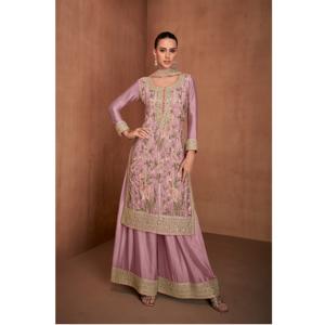 Beau haut pour femme Palazzo ensemble lourd brodé Georgette matériau de qualité supérieure entièrement cousu mariage traditionnel Maruti - Product Image 1