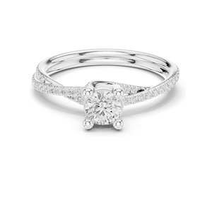 Bague en or 18 carats, 14 carats, 10 carats et argent 925 avec diamant de laboratoire rond brillant de 0,88 carat, clarté VVS-VS EF, pour femme, rose - Product Image 1