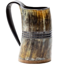 Meilleure vente 500ml Ins Style tasses à bière en céramique fini à la main naturel Viking corne à boire accessoires à bas prix pour les fêtes - Product Image 1