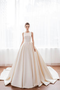 Vestido de novia de satén de alta calidad OEM moderno para madre de novia TNBP No25 con decoración de encaje al por mayor - Product Image 2