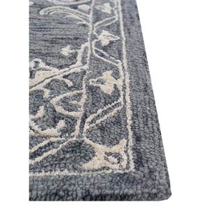 Imara Classic Tra-13050 Hand Tufted Wool <b>Rug</b> Grey Black Hallway Pattern for Home Gift 10mm <b>Thickness</b> Jacquard Technique Viscose - Product Image 4