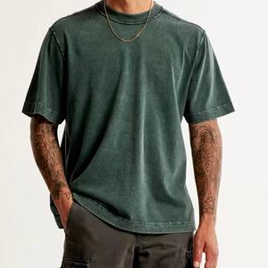 เสื้อยืดโอเวอร์ไซส์แบบฟอกสี 100% ผ้าฝ้าย วินเทจ ลุคสตรีทแวร์ คอกลม แขนสั้น สำหรับผู้ชาย เสื้อฟอกสี - Product Image 1