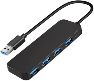 Usb 3.0 Hub 4 Port portabel, dengan meja Led 5Gbps usb3 4x Puertos komputer untuk memperluas Usb Escritorio 4 In 1 modul Hub 3.0 Usb