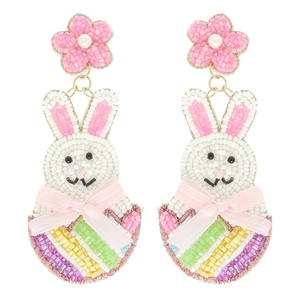 Boucles d'oreilles élégantes pour filles au look premium fait à la main avec 100% perles de verre et broderie inspirée du festival - Product Image 3
