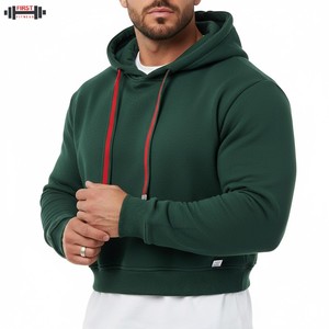 Sudadera con capucha de gato recortada informal para hombre con logotipo frontal Orejas de gato Sudadera con capucha reversible de invierno forrada - Product Image 1