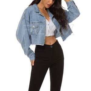 Latest Design 100% Cotton Made Women Crop Jeans <b>Jacket</b> Waterproof Wholesale Crop Jeans <b>Jacket</b> For Women - Product Image 5