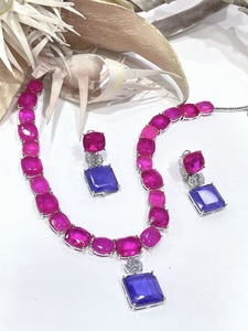 Ensemble de collier et de boucles d'oreilles en laiton et zircon de luxe pour femmes et filles, bijoux pour mariage et fête - Product Image 4