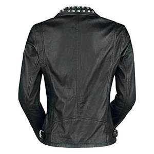 แจ็กเก็ตหนังแขนยาวสำหรับผู้หญิงเสื้อแจ็คเก็ตหนังมีกระดุมโลโก้ออกแบบได้ตามต้องการสำหรับฤดูหนาว - Product Image 2