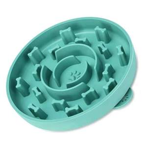 Slow Feeder Dog Bowl with Strong Suction Base Non Slip <b>Silicone</b> Dish Helps Prevent Fast Eating Choking and Bloating - Product Image 1