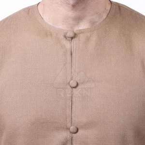 New Design Arabic <b>Thobe</b> for <b>Men</b> Comfortable Traditional Kurta Ankle Length Long Sleeve Crew Neck Button Placket Cotton - Product Image 5
