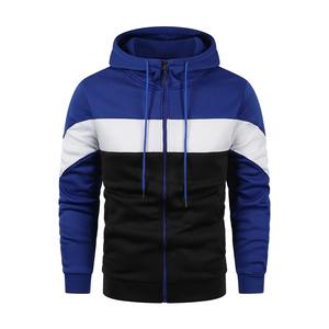 Sudadera con capucha de retazos con cremallera ajustada para hombre, sudadera informal deportiva para exteriores con estampado Digital de poliéster/algodón para verano - Product Image 5