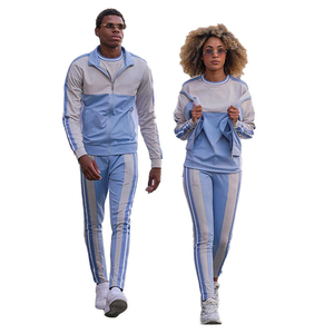 Ensemble survêtement complet personnalisé unisexe à motifs solides vêtements fabricant personnalisé veste zippée brodée ensemble de jogging pour hommes - Product Image 3