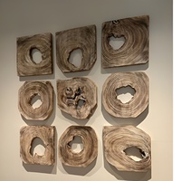 Décoration murale en bois d'acacia et macramé moderne, taille personnalisée, encadrée, lavable, pour salon