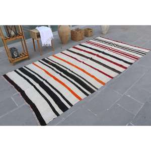 พรมวินเทจตุรกี ขนาด 5.4x10 ฟุต สีขาวแดงไล่เฉด - Product Image 3