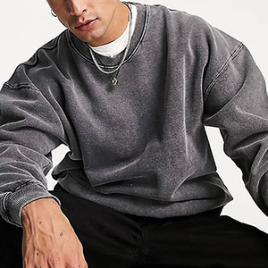 Sweat à capuche en coton surdimensionné personnalisé avec col rabattu Colorblock Fashion Sweatshirt 100% Teint uni pour l'hiver - Product Image 5