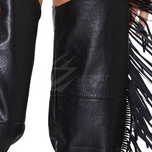 2025 dernière conception femmes en cuir Chaps taille moyenne droite lâche Chaps rue dames jambe large hommes en cuir Chaps - Product Image 6