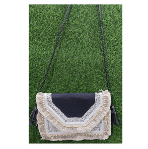 Bolso de mano bohemio con cuentas de diseñador para mujer, bolso de hombro hecho a mano con cremallera bordada, estilo Hobo, bolso de compras de noche indio para fiestas - Product Image 3